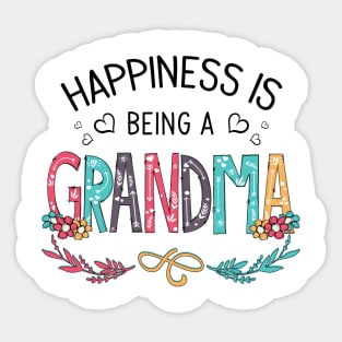 Happiness Is Being A Grandma Wildflowers Valentines Mothers Day Sticker